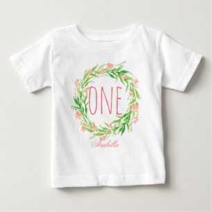 Ein Jahr alt Geburtstag Baby Girl Blumenstrauß-6 T-shirt