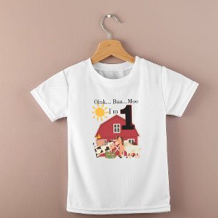 Ein Jahr alt Geburtstag Bauernhof Thema Baby T-shirt