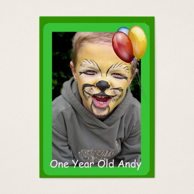 Ein Jahr alt Geburtstag Fotokarten (Vorderseite)