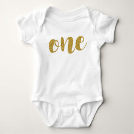 Ein Jahr alt Niedlich Golden Glitzer Baby Bodysuit Strampler