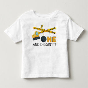 Ein Jahr alt und voll dabei Construction Geburtsta Kleinkind T-shirt