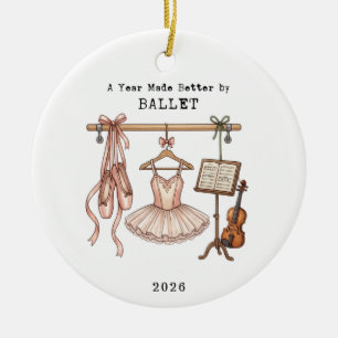 Ein Jahr, das durch Weihnachten im Ballett besser Keramik Ornament