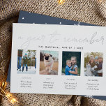 Ein Jahr der Erinnerung | Jahr in der FotoCollage Folien Feiertagskarte<br><div class="desc">Das einzigartige, moderne Design der Feriencard besticht durch vier beliebte Fotos mit individuellen Bildunterschriften, den Familiennamen und das "A Year to Remember" oben in luxuriöser Silber-Folie. Erstellen Sie eine eindrucksvolle Stilkarte für Ihre Familie und Freunde, indem Sie Fotos der besonderen Momente Ihrer Familie teilen und sie mit unseren Vorlagen beschreiben....</div>