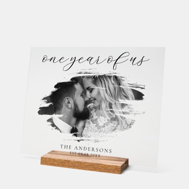 Ein Jahr des ersten Hochzeitstages Acrylschild (Winkel)