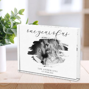 Ein Jahr des ersten Hochzeitstages Fotoblock