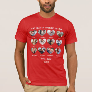 Ein Jahr des Wanderns in der Liebe 12 Herz-Foto-Co T-Shirt