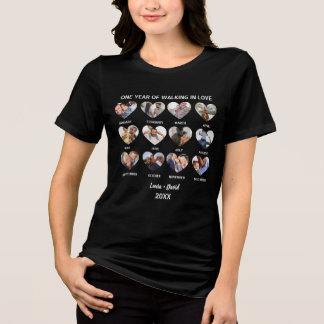 Ein Jahr des Wanderns in der Liebe 12 Herz-Foto-Co Tri-Blend Shirt