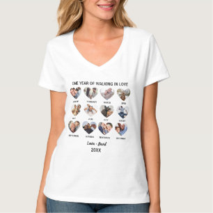 Ein Jahr des Wanderns in Liebe 12 Herz Foto-Collag T-Shirt
