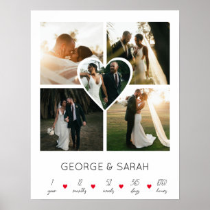 Ein Jahr gemeinsam Hochzeitstag 5 Foto Poster