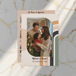 Ein Jahr im Rückblick 12 Foto-Collage Retro-Feiert Feiertagskarte