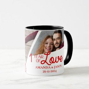 Ein Jahr Liebe Multi-Foto-Collage-Jubiläum Tasse