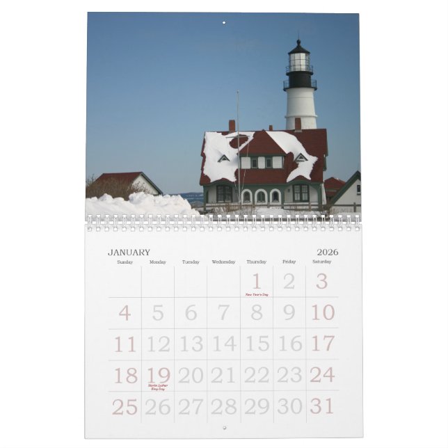Ein Jahr mit Portlandhauptlicht Kalender (Jan 2026)