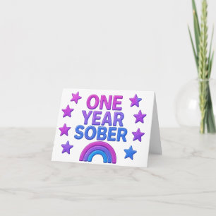 Ein Jahr nüchtern sobriety Jubiläum Geburtstag AA Karte