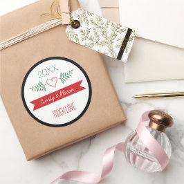 Ein Jahr Rezension Weihnachtsfeiertag der Familie Runder Aufkleber