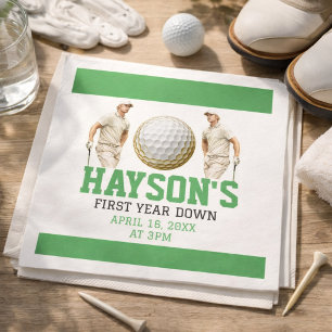 Ein Jahr runter, Golf spielen! 1. Geburtstagsfeier Serviette