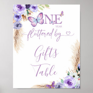 Ein Jahr Schmetterling Geburtstag Geschenke Tisch Poster