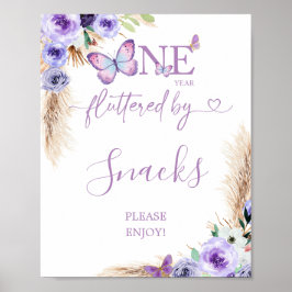 Ein Jahr Schmetterling-Schmetterlinge Erstgeburtst Poster
