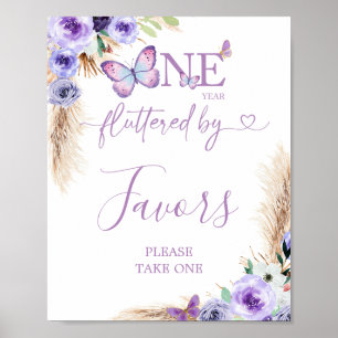 Ein Jahr Schmetterlingsblume erste Geburtstagsfavo Poster