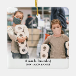 Ein Jahr zu denken - Funny 2020 Weihnachten Foto Keramikornament