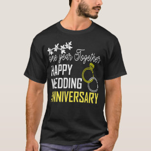 Ein Jahr zusammen glückliches erstes Jubiläum Paar T-Shirt
