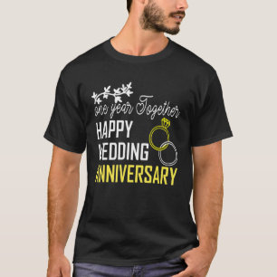 Ein Jahr zusammen glückliches erstes Jubiläum Paar T-Shirt