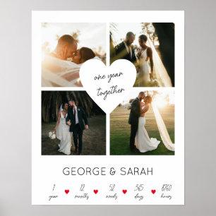 Ein Jahr zusammen Hochzeitstag 4 Foto Poster