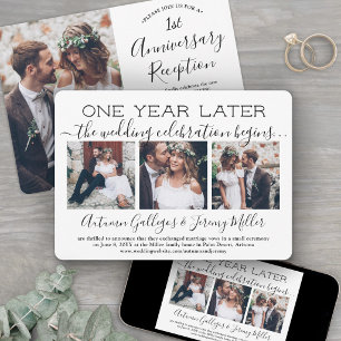 Ein-Jahres-Jubiläumsempfang 4 Fotos Hochzeit Einladung