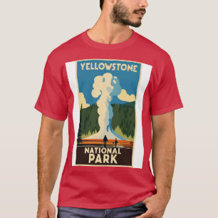 Ein Jahrgang Reisen Kunst des Yellowstone National T-Shirt