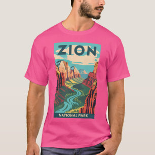 Ein Jahrgang Reisen Kunst des Zion Nationalparks - T-Shirt