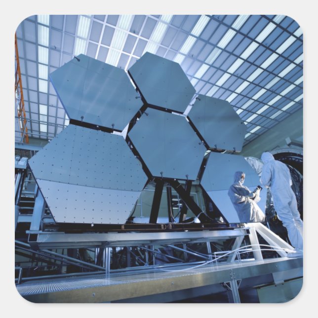 Ein James Webb Space Telescope-Array Quadratischer Aufkleber (Vorderseite)