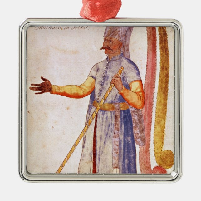 Ein Janissary oder ein Soldat, 1567 Silbernes Ornament (Vorne)