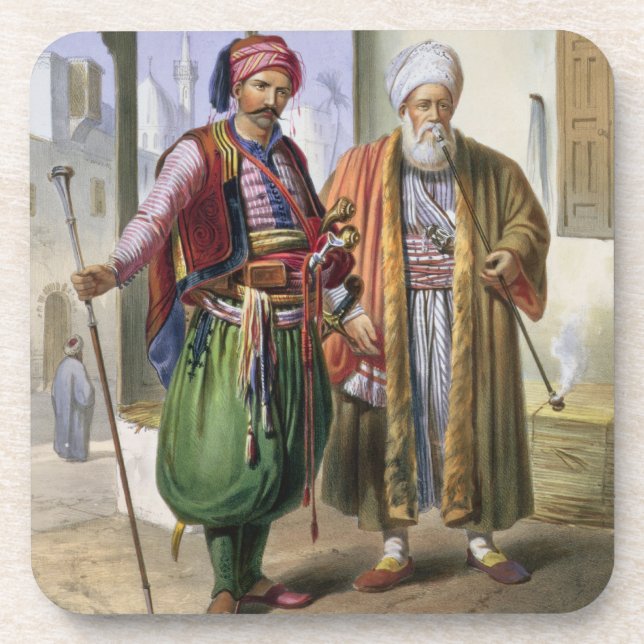 Ein Janissary und ein Kaufmann in Kairo, Getränkeuntersetzer (Vorderseite)