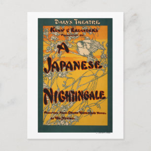 Ein japanischer Nachtigall-Theaterplakat Postkarte