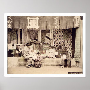 Ein japanischer Stoffspeicher, c.1890 (Hand Poster