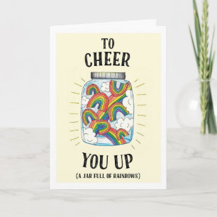 Ein Jar Regenbogen, um Sie auf Regenbogenkarten zu Karte