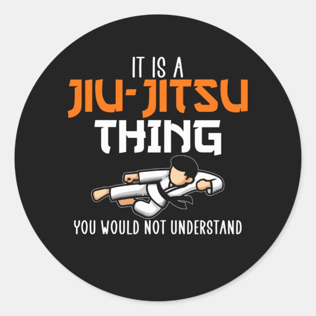 ein Jiu-Jitsu-Denken Runder Aufkleber (Vorderseite)