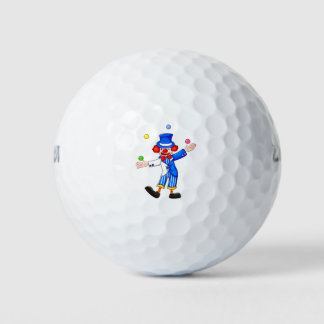 Ein jonglierender Clown Golfball