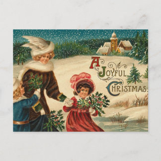 Ein Joyfull Christmas - Vintage Kunst Feiertagspostkarte