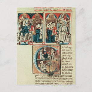 Ein jüdischer Gelehrter präsentiert Postkarte