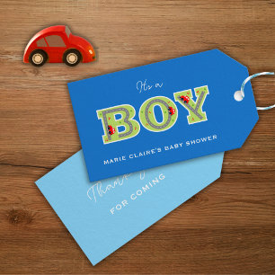 ein Junge, Autos, Babydusche Geschenkanhänger