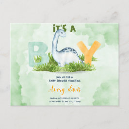 ein Junge, Baby Dusche Einladung, niedlicher Dinos Postkarte