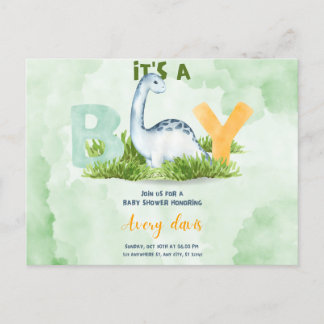 ein Junge, Baby Dusche Einladung, niedlicher Dinos Postkarte