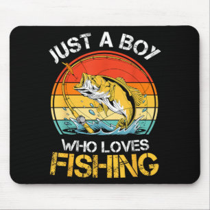 Ein Junge, der Angelwitze liebt, Jungen Fischer B Mousepad