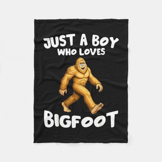 Ein Junge, der Bigfoot Sasquatch lustig retro lieb Fleecedecke (Vorderseite)