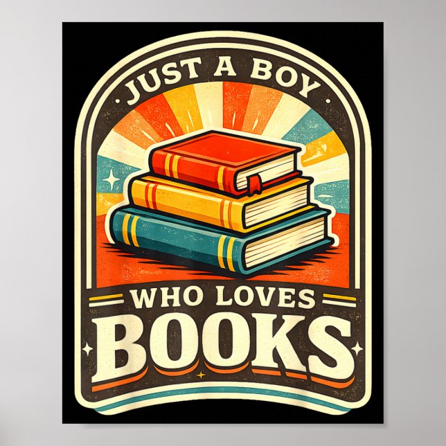 Ein Junge, der Bücher liebt, lustiger Bibliophiler Poster (Vorne)