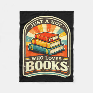 Ein Junge, der Bücher lustig Bibliophile Buchwurm Fleecedecke