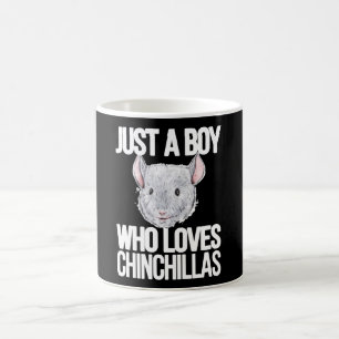 Ein Junge, der Chinchillas Vater Chinchilla Eigent Kaffeetasse