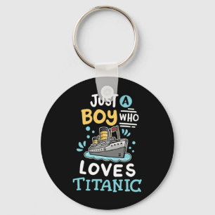Ein Junge, der die RMS Titanic liebt Lustiges Kreu Schlüsselanhänger