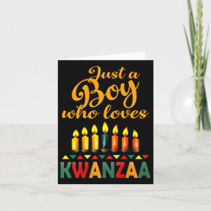 Ein Junge, der Kwanzaa Kinara Afrikanischer Stolz  Karte