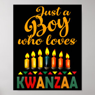 Ein Junge, der Kwanzaa Kinara Afrikanischer Stolz Poster